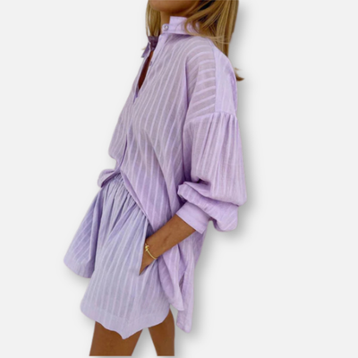 Elysea™ Viola | Breezy button-up and shorts set