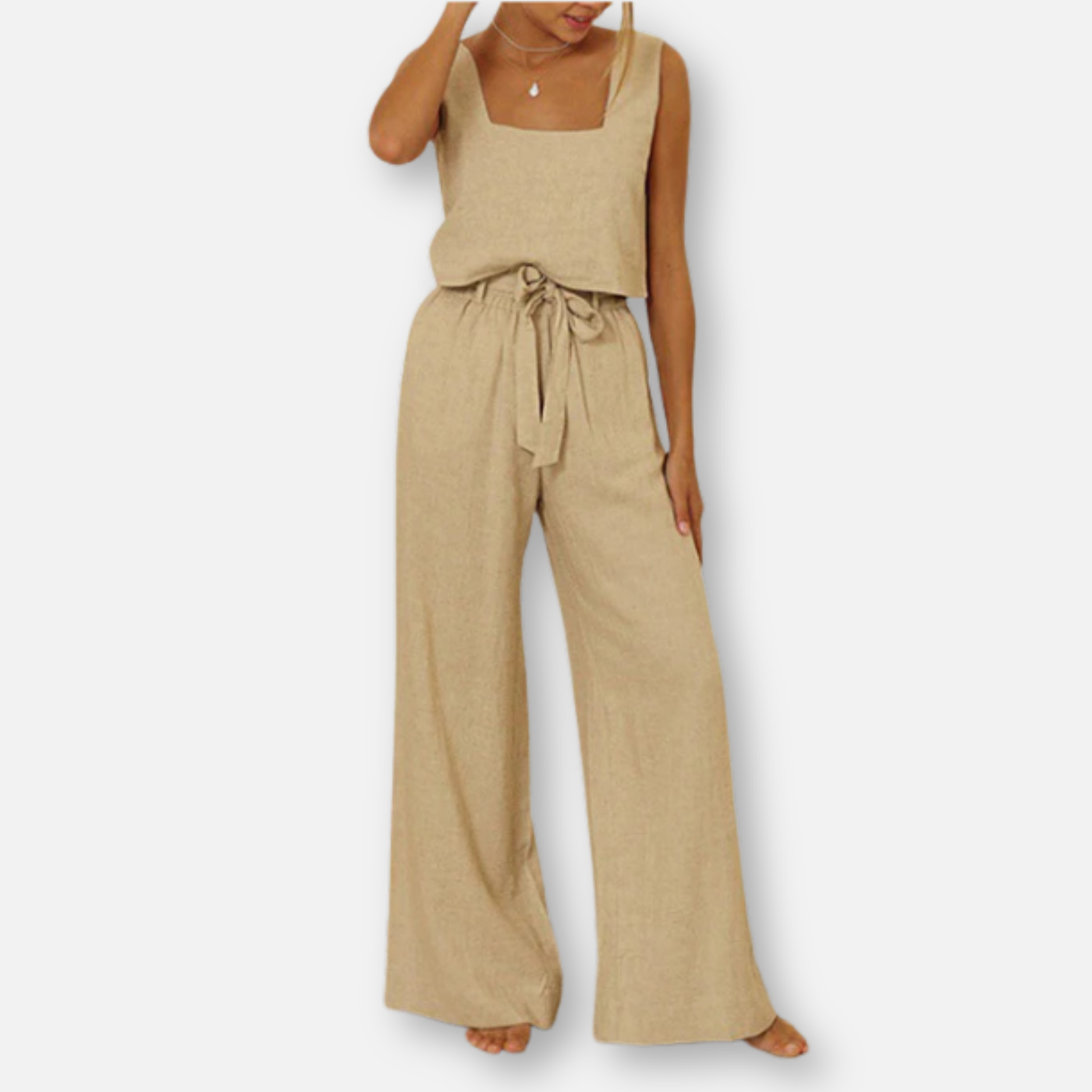 Elysea™ Megan | Minimalist Top and Wide Pants Set