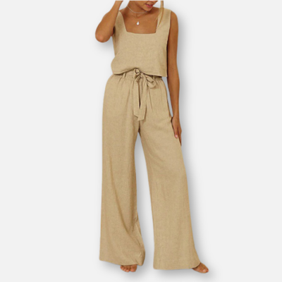 Elysea™ Megan | Minimalist Top and Wide Pants Set