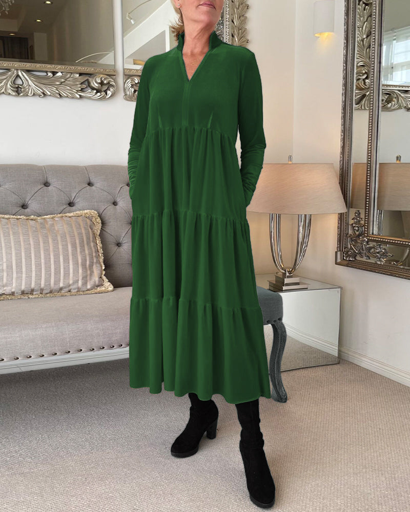 Elysea™ | Velvet Grace Midi Dress