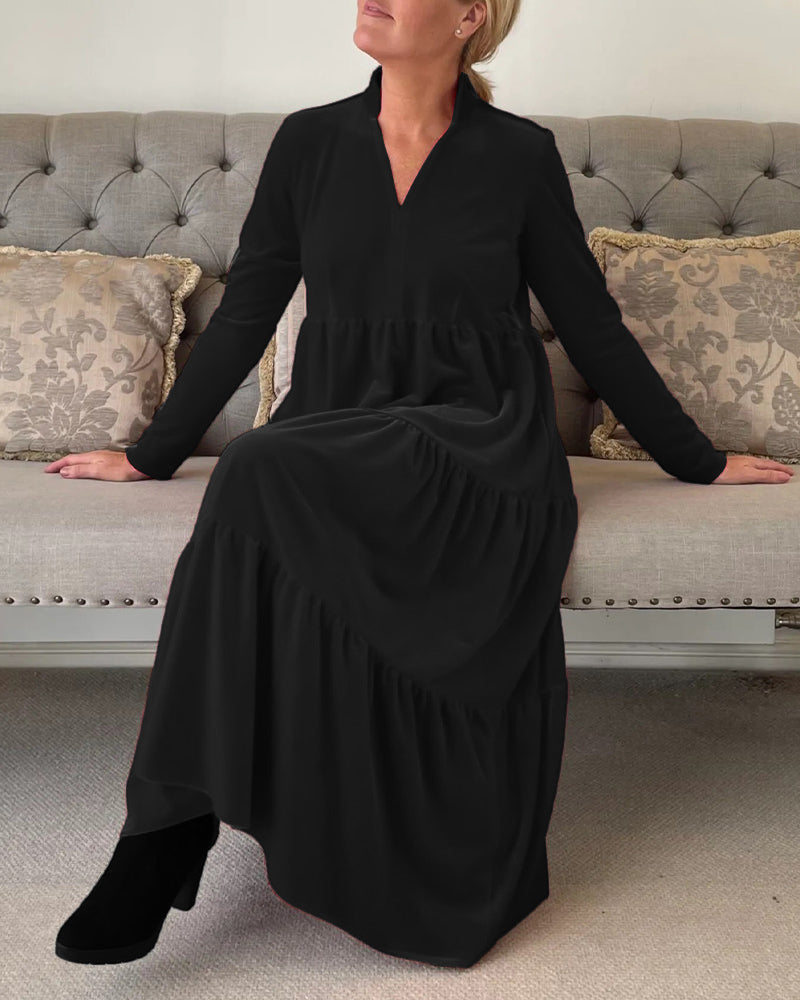 Elysea™ | Velvet Grace Midi Dress