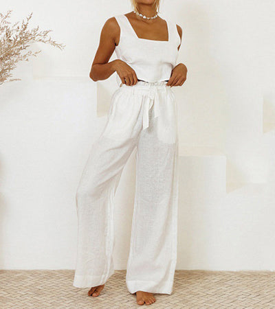 Elysea™ Megan | Minimalist Top and Wide Pants Set