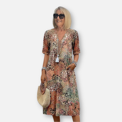 Elysea™ Amelia | Vibrant Print Midi Dress