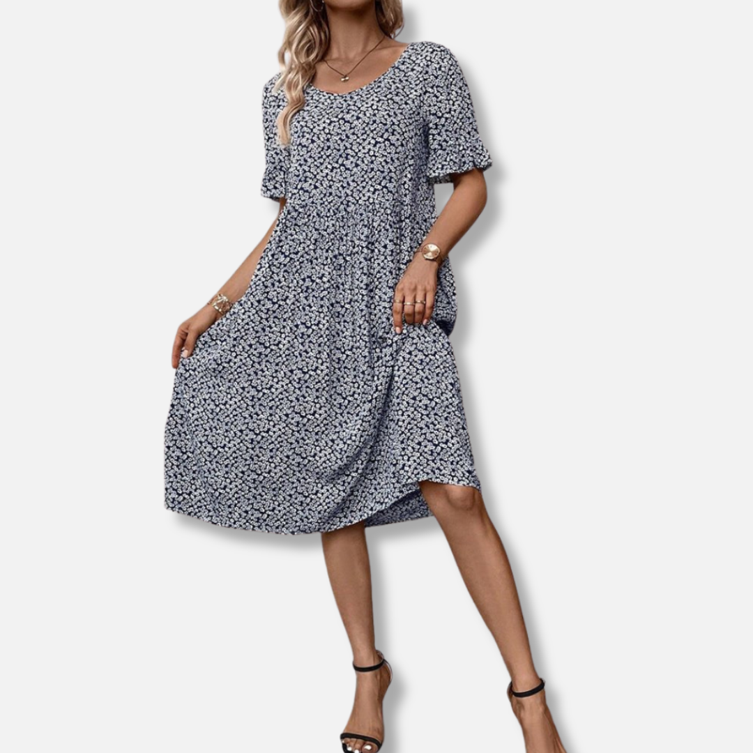 Elysea™ Anne - Elegant Bloom Midi Dress