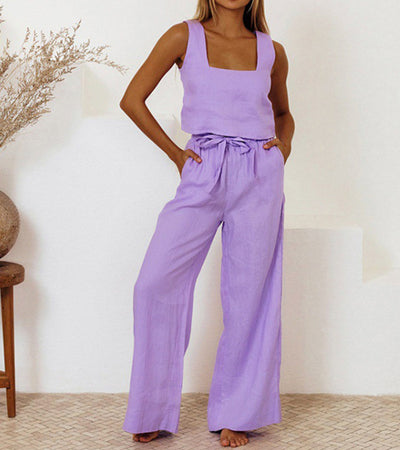 Elysea™ Megan | Minimalist Top and Wide Pants Set