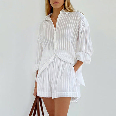 Elysea™ Viola | Breezy button-up and shorts set