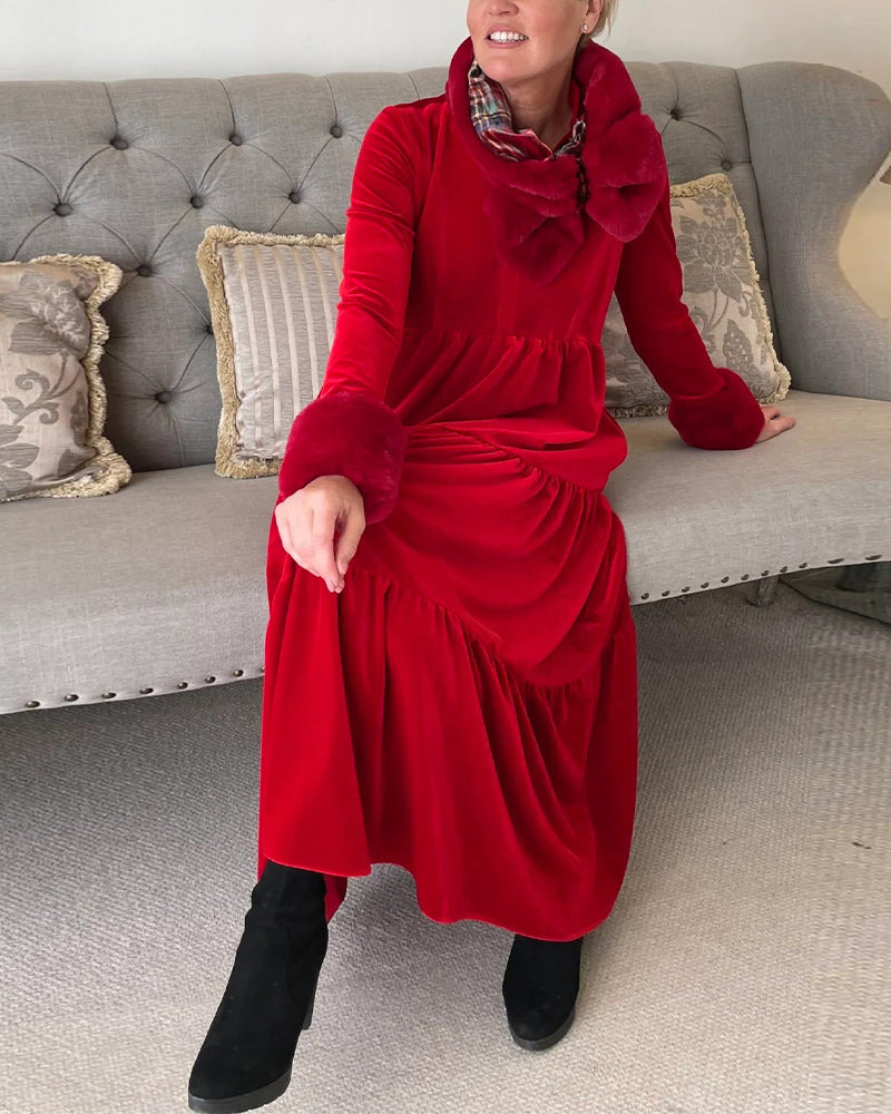 Elysea™ | Velvet Grace Midi Dress