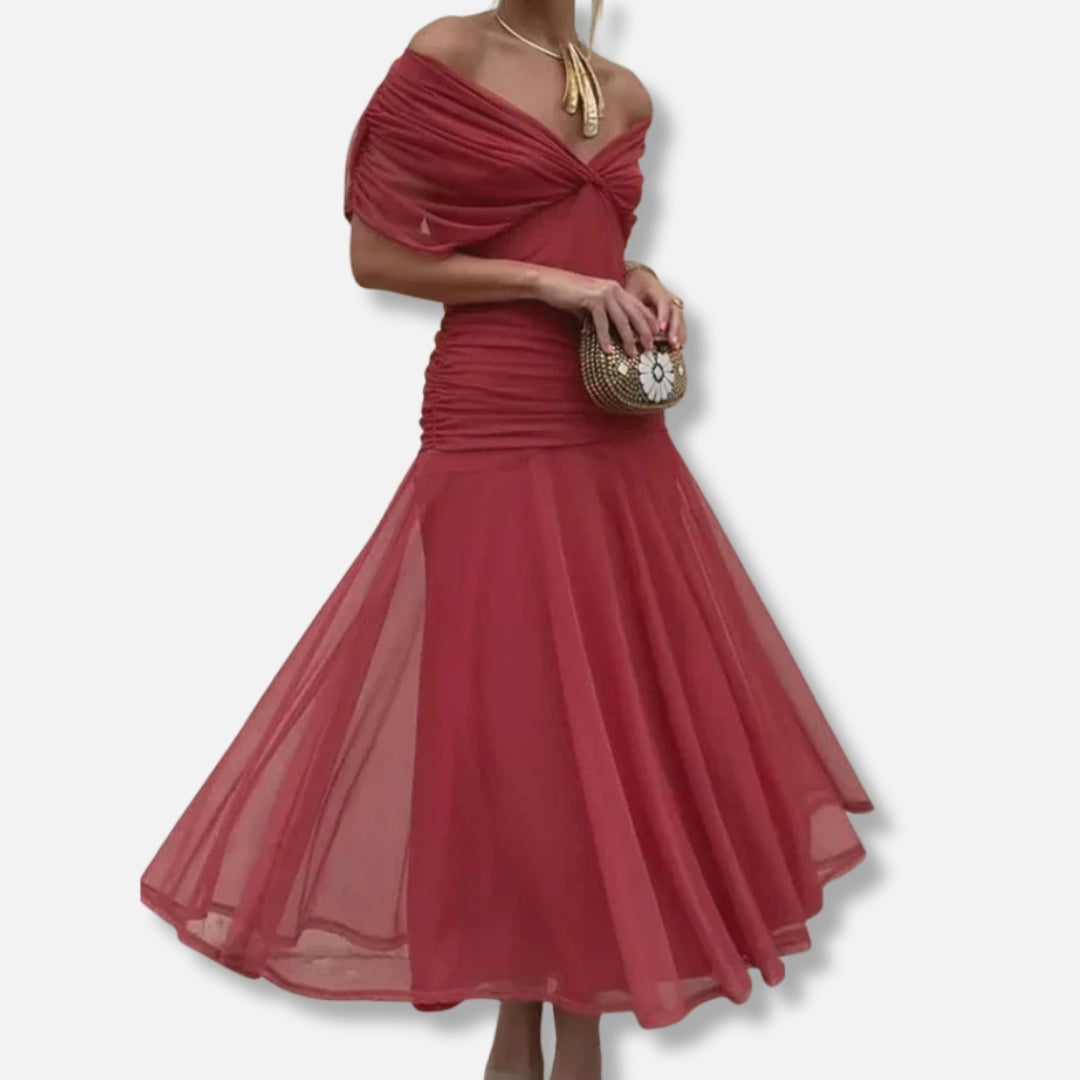 Elysea™ Luna - Elegant Dress With V-Neckline