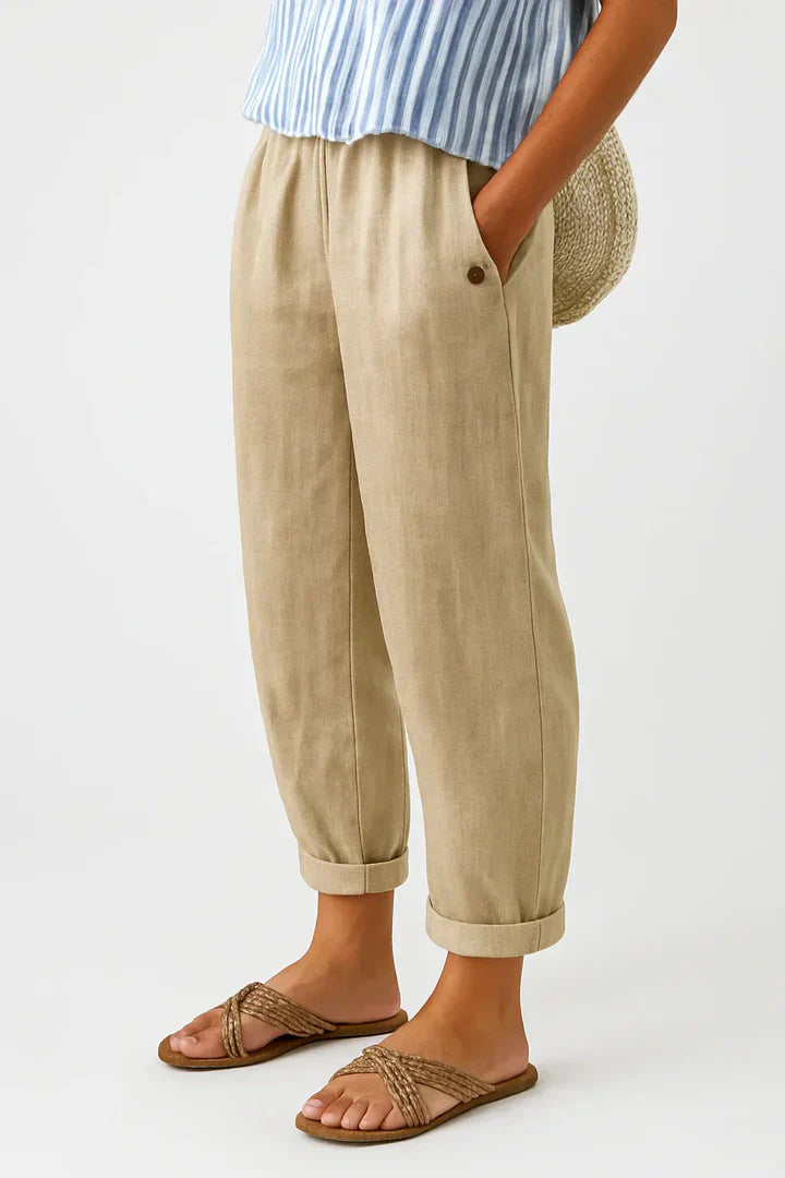 Elysea™ Romina Timeless Linen-Cotton Trousers
