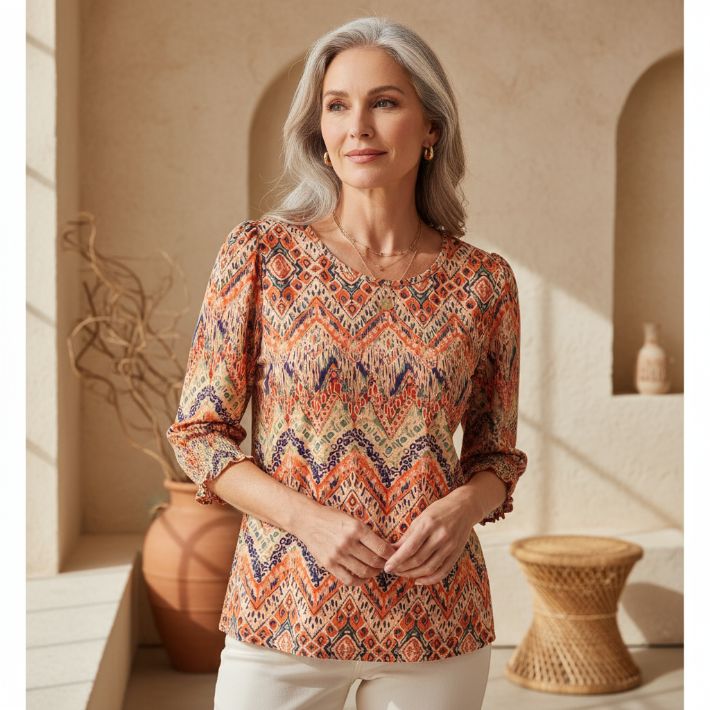 Elysea™ Kaela - Printed Charm Top