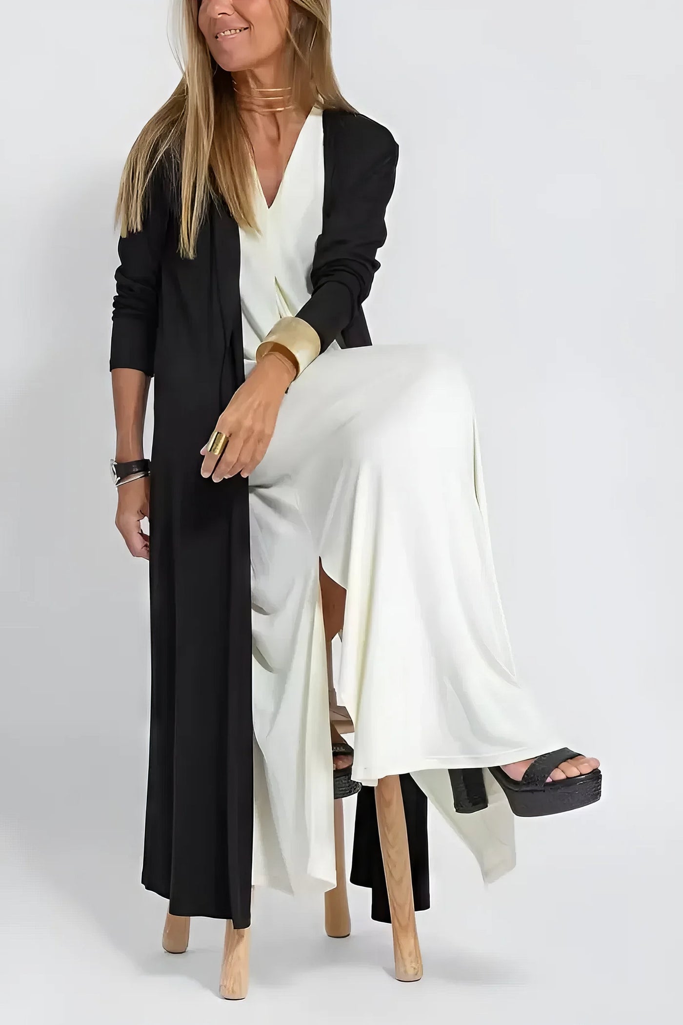 Elysea™ | Elegant Long Dress + Matching Cardigan