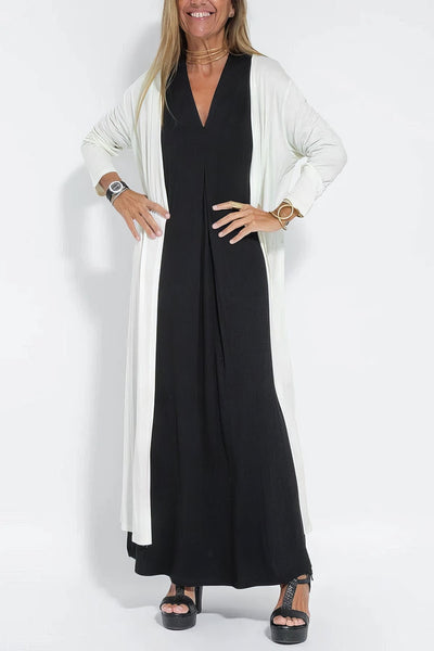 Elysea™ | Elegant Long Dress + Matching Cardigan