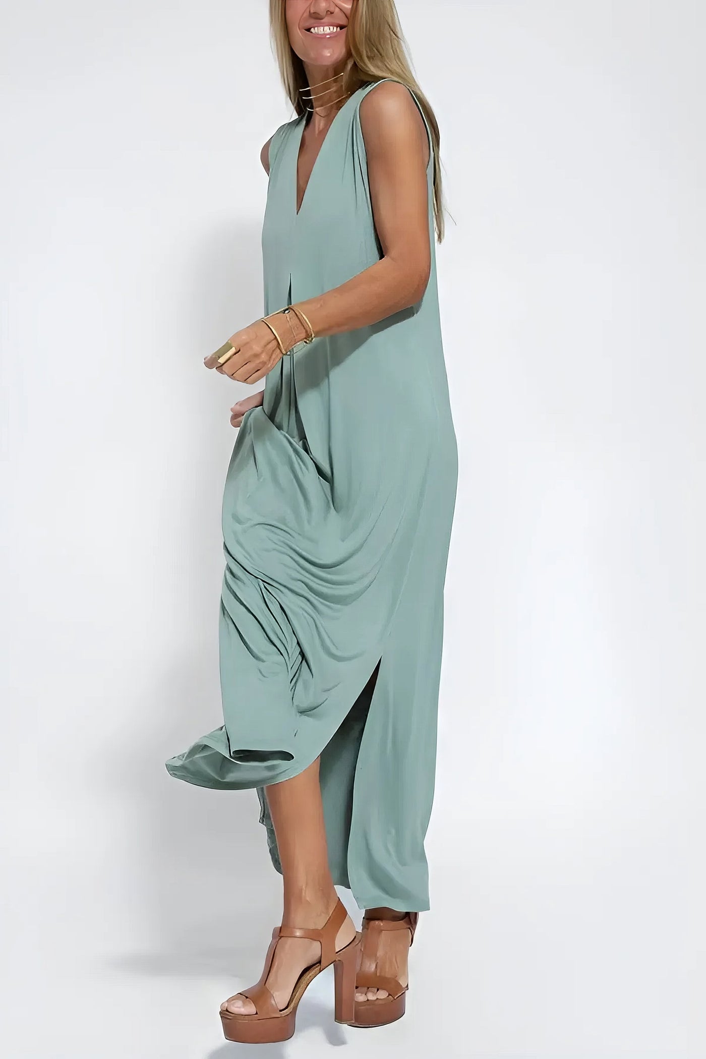 Elysea™ | Elegant Long Dress + Matching Cardigan